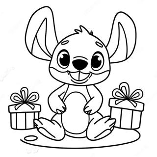 Stitch Birthday Coloring Page 9696-7907