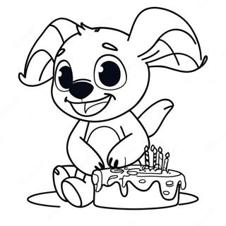 Stitch Birthday Coloring Page 9696-7908