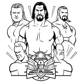 Wwe Superstars In Action Coloring Page 9707-7918