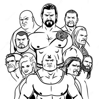 Wwe Superstars In Action Coloring Page 9707-7920