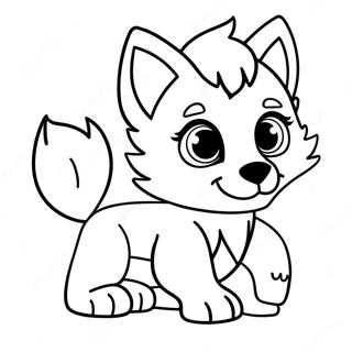 Playful Wolf Pup Coloring Page 9717-7933