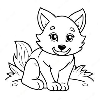 Playful Wolf Pup Coloring Page 9717-7934