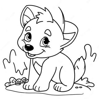 Playful Wolf Pup Coloring Page 9717-7935