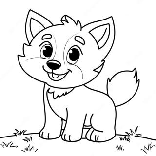 Playful Wolf Pup Coloring Page 9717-7936