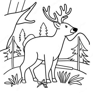 Hunting Scene With Deer Coloring Page 971-774