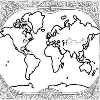 World Map Coloring Page 9726-7939