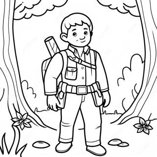 Adventurous Hunter In Forest Coloring Page 972-779