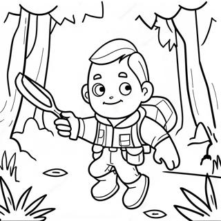 Adventurous Hunter In Forest Coloring Page 972-780