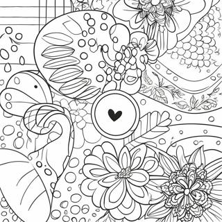 Chic Aesthetic Preppy Patterns Coloring Page 9737-7949