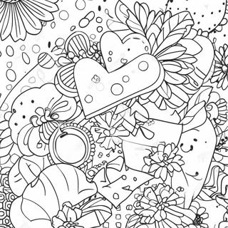 Chic Aesthetic Preppy Patterns Coloring Page 9737-7950