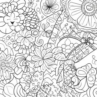 Chic Aesthetic Preppy Patterns Coloring Page 9737-7951