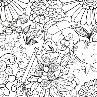 Chic Aesthetic Preppy Patterns Coloring Page 9737-7952