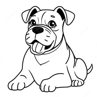 Playful Boxer Dog Coloring Page 9747-7957