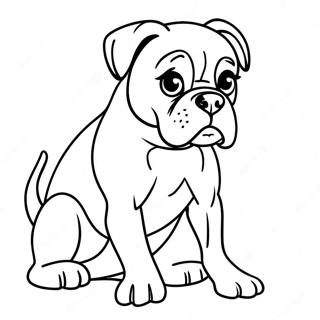 Playful Boxer Dog Coloring Page 9747-7958