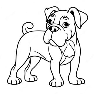 Playful Boxer Dog Coloring Page 9747-7960