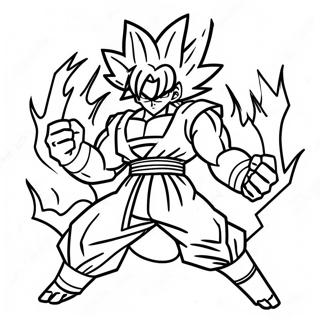 Goku Ultra Instinct In Battle Pose Coloring Page 9757-7966