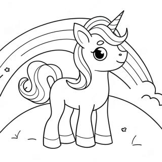 Magical Unicorn Puppy In A Rainbow Coloring Page 9787-7989