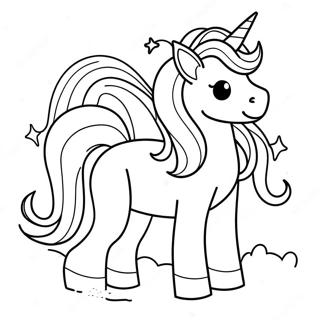 Magical Unicorn Puppy In A Rainbow Coloring Page 9787-7990