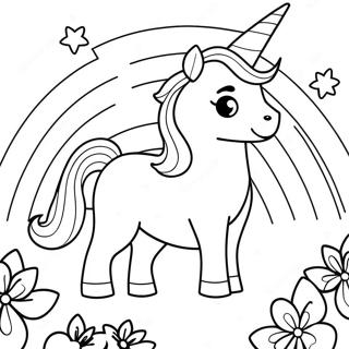 Magical Unicorn Puppy In A Rainbow Coloring Page 9787-7991