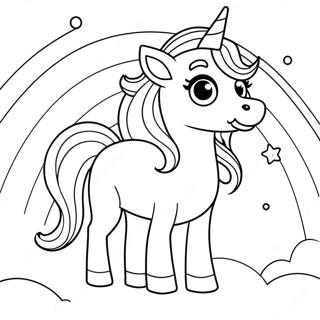 Magical Unicorn Puppy In A Rainbow Coloring Page 9787-8053