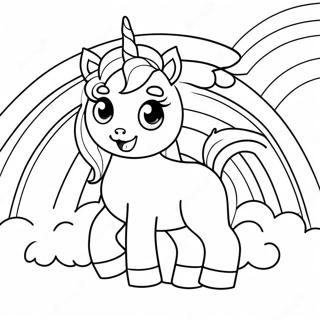 Magical Unicorn Puppy In A Rainbow Coloring Page 9787-8054