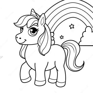 Magical Unicorn Puppy In A Rainbow Coloring Page 9787-8055