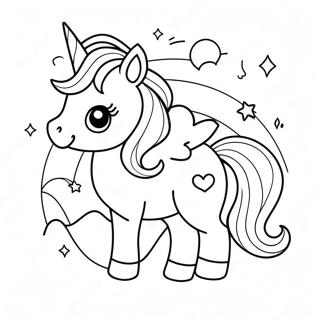 Magical Unicorn Puppy In A Rainbow Coloring Page 9787-8056