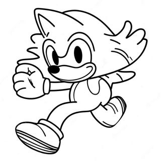 Sonic The Hedgehog Running Fast Coloring Page 9797-7998