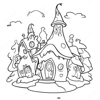 Whoville Houses Coloring Page 9826-8018