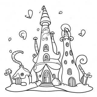 Whoville Houses Coloring Page 9826-8081