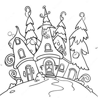 Whoville Houses Coloring Page 9826-8082