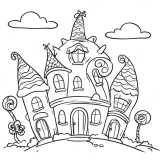 Whoville Houses Coloring Page 9826-8084