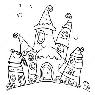 Whoville Colorful Houses Coloring Page 9827-8022