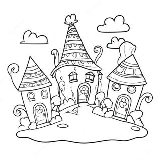 Whoville Colorful Houses Coloring Page 9827-8023