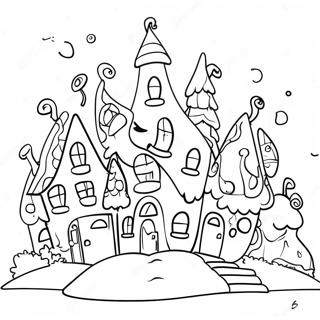 Whoville Colorful Houses Coloring Page 9827-8087