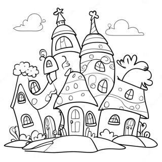 Whoville Colorful Houses Coloring Page 9827-8088