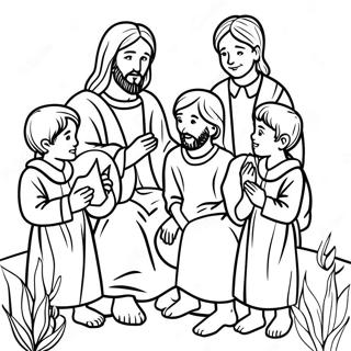 Jesus With Children Coloring Page 9857-8109