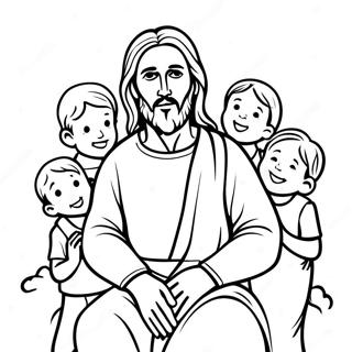 Jesus With Children Coloring Page 9857-8111