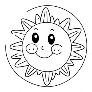 Bright Yellow Sun Coloring Page 9877-8125