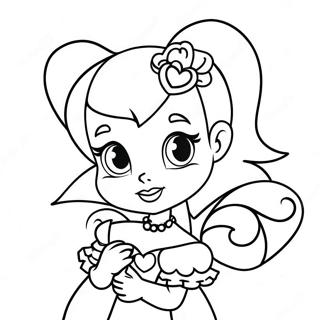 Cute Draculaura With Heart Accessories Coloring Page 9887-8134