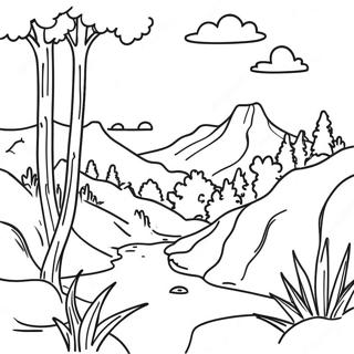 Watercolor Landscape Coloring Page 9896-8140