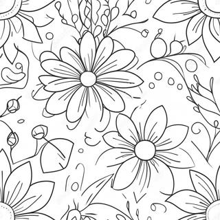 Vibrant Watercolor Flowers Coloring Page 9897-8143