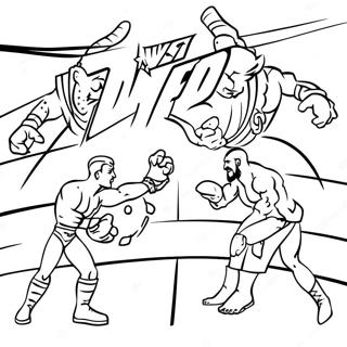 Wwe Superstars In Action Coloring Page 9907-8150