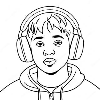 Juice Wrld With Headphones Coloring Page 9927-8165