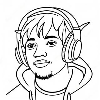 Juice Wrld With Headphones Coloring Page 9927-8166