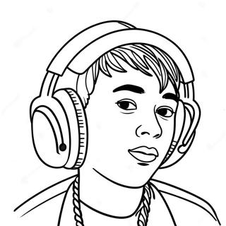 Juice Wrld With Headphones Coloring Page 9927-8167