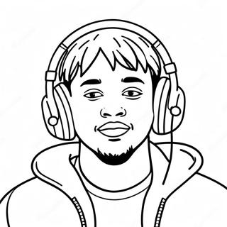 Juice Wrld With Headphones Coloring Page 9927-8168