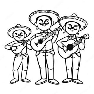 Vibrant Mariachi Band Coloring Page 992-796