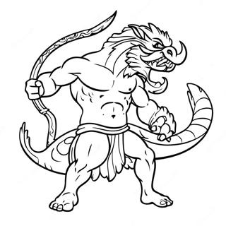 Hercules Fighting The Hydra Coloring Page 9947-8183