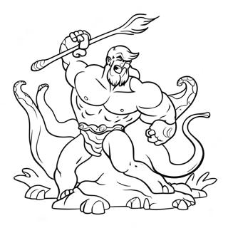 Hercules Fighting The Hydra Coloring Page 9947-8184